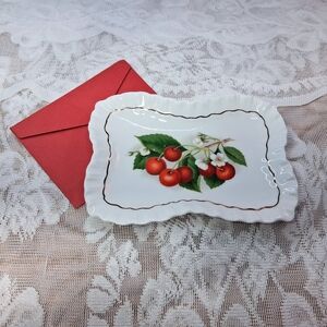Vintage Adderly Trinket Dish "Cherry Ripe" Fine Bone China England